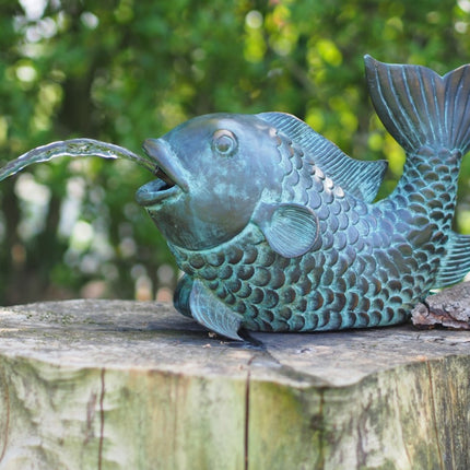 Bronzen beeld Vis fontein 23x16x35cm