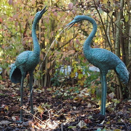 Bronzen beeld Paar kraanvogels 98x24x53cm