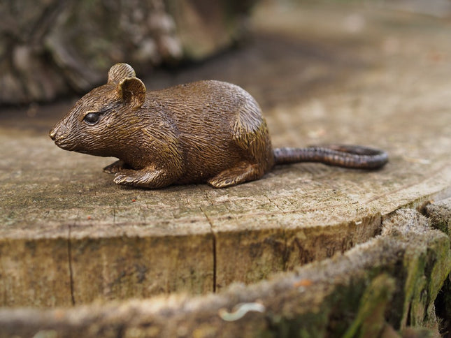 Bronzestatue Maus 4x4x13cm