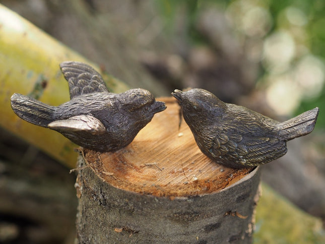 Bronzen beeld Paar vogeltjes 3x6x7cm