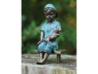 Bronzen beeld Jongen met hond 15x8x8cm