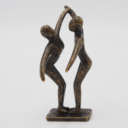 Bronzen beeld Klein modern danspaar 10x3x5cm