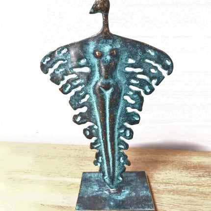 Bronzen beeld Blad sculptuur 35x11x16cm