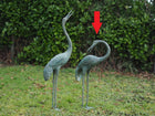Bronzen beeld Kraanvogel hoofd naar beneden 75x15x40cm