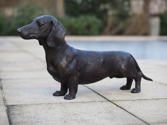 Bronzen beeld Tekkel 33x17x69cm