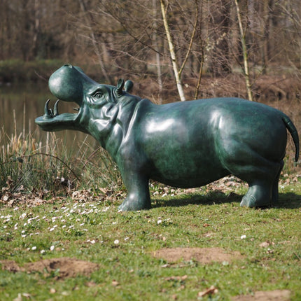 Bronzen beeld Groot Nijlpaard (fontein) 105x60x170cm