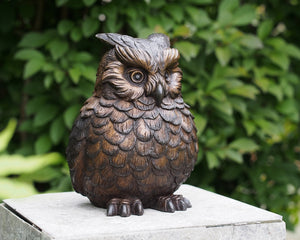 Bronzen beeld Uil 24x16x18cm
