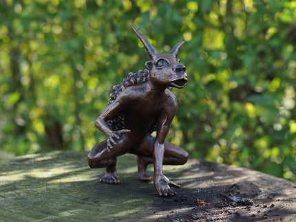 Bronzen beeld Geitman 18x9x12cm