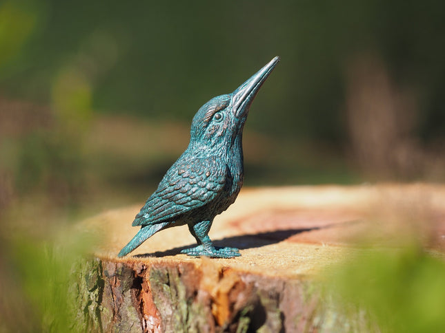 Bronzen beeld ijsvogeltje 10x5x8cm