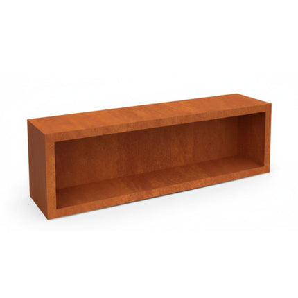Cortenstalen houtopslag met achterwand 150x38,5x50 cm