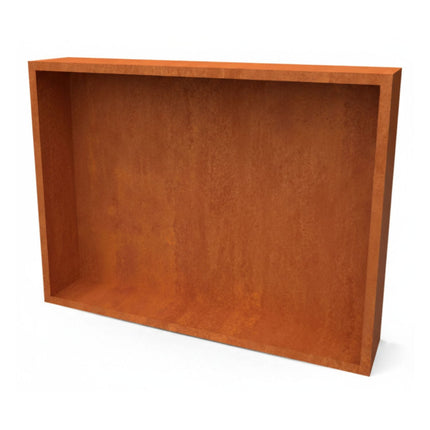 Cortenstalen houtopslag met achterwand 200x38.5x150 cm