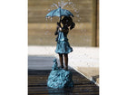 Bronzen beeld Meisje onder paraplu 50x18x20cm