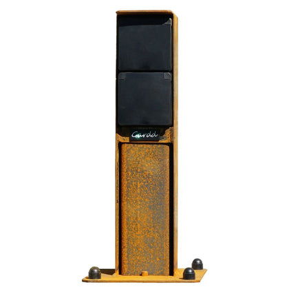 GARDD Stopcontact paaltje cortenstaal met grondanker 8x5x35cm (DxBxH)