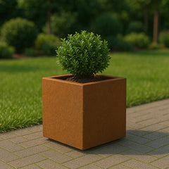 Geroba Quadra cortenstalen plantenbak vierkant 30x30x30cm 10kg