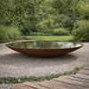 Grote ronde cortenstaal waterschaal 120x16,1 cm