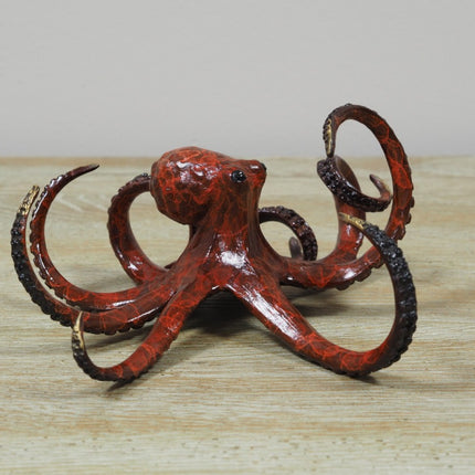 Bronzen beeld Oktopus 9x18x17cm