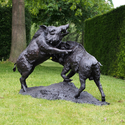 Bronzen beeld Everzwijnen 105x80x160cm