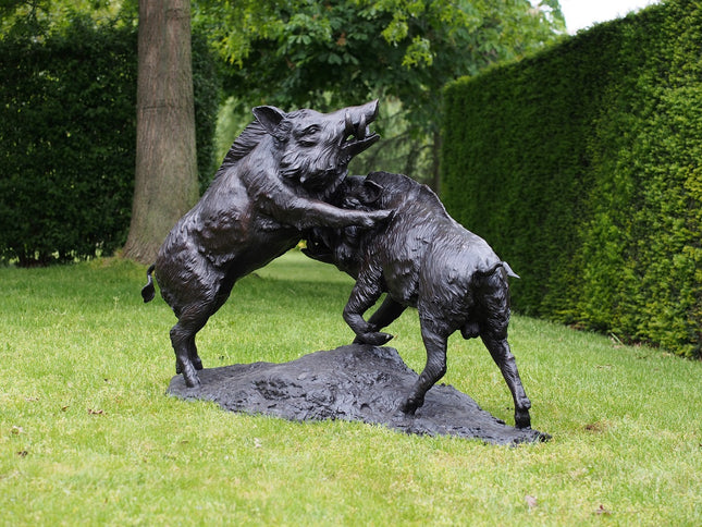 Bronzen beeld Everzwijnen 105x80x160cm