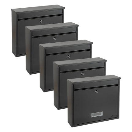 Practo Garden Brievenbussen Oxford Mat Zwart | Set van 5 stuks