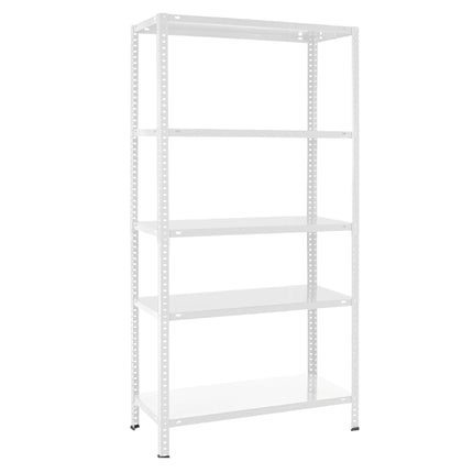 Practo Metalen opbergrek 180x90x40 cm – 5 legborden – Wit