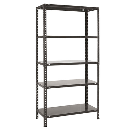 Practo Metalen opbergrek 180x90x40 cm – 5 legborden – Zwart