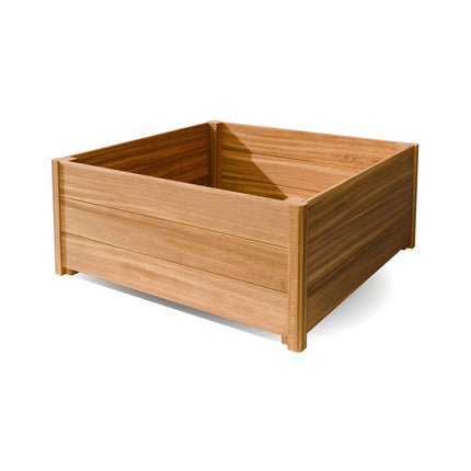 Vierkante Hardhouten plantenbak met poten 100x100x42 cm