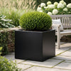 Vierkante aluminium plantenbak 40x40x40 cm - Gitzwart (RAL 9005)