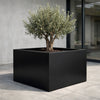 Vierkante aluminium plantenbak 120x120x80 cm - Gitzwart (RAL 9005)