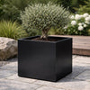 Vierkante aluminium plantenbak 50x50x50 cm - Gitzwart (RAL 9005)
