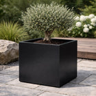 Vierkante aluminium plantenbak 50x50x50 cm - Gitzwart (RAL 9005)