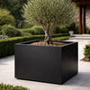 Vierkante aluminium plantenbak 100x100x80 cm - Gitzwart (RAL 9005)