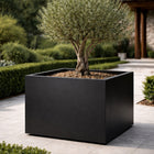 Vierkante aluminium plantenbak 100x100x80 cm - Gitzwart (RAL 9005)