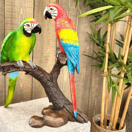Bronzen beeld 2 papegaaien op tak 50x44x30cm - Doika - Bronzen beeld - Doika - 5410807014363 - BS1436B