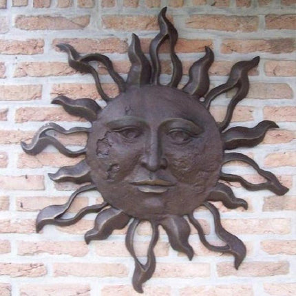 Bronzen beeld Grote zon muurdecoratie 75x5x75cm - Doika - Bronzen beeld - Doika - 5410807004470 - HW0447BR-B