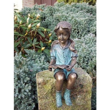 Bronzen beeld Lezend meisje 20x7x8cm - Doika - Bronzen beeld - Doika - 5410807014998 - AN1499BRW-V
