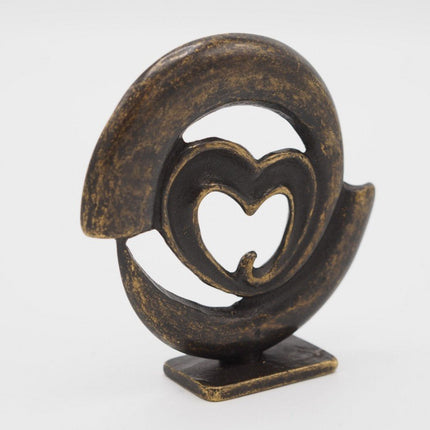 Bronzen beeld Mini modern hart 10x3x10cm - Doika - Bronzen beeld - Doika - 5410807028339 - AN2833BR-BI