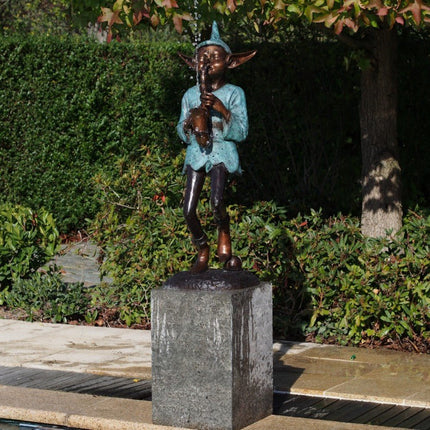 Bronzen beeld Pixie with saxophone 117x37x40cm 23kg - Doika - Bronzen beeld - Doika - 5410807588086 - B58808