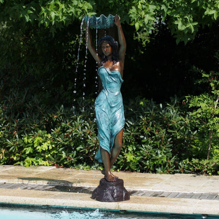 Bronzen beeld Staande Vrouw Fontein 150x35x35cm - Doika - Bronzen beeld - Doika - 5410807760604 - B76060