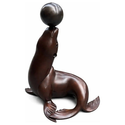 Bronzen Beeld Zeeleeuw Met Bal 40x22x40 cm - Doika - Bronzen beeld - Thermobrass - 5410807915387 - BS1538B