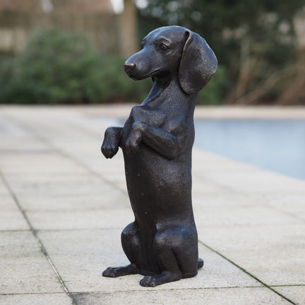 Bronzen beeld Zittende Tekkel 52x16x24cm - Doika - Bronzen beeld - Doika - 5410807014646 - B1464