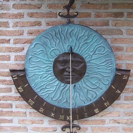 Bronzen Grote zonnewijzer muurbevestiging 85x40x85cm - Doika - Zonnewijzer - Doika - 5410807107287 - HW0728BR-V