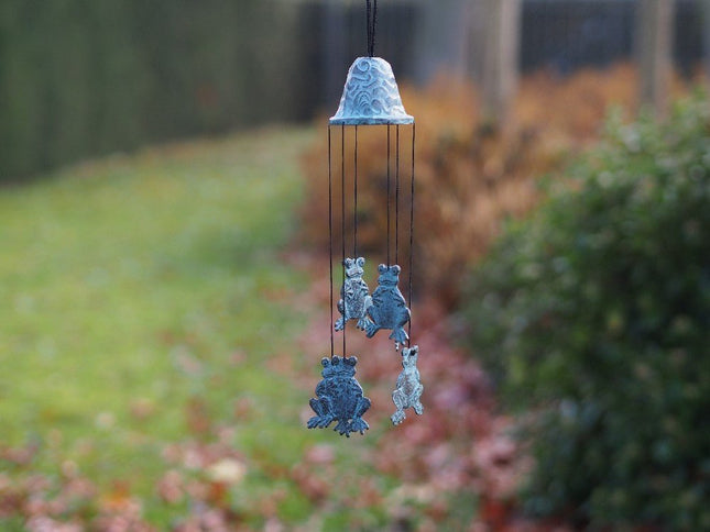 Bronzen Windgong met kikkers 30x9x9cm - Doika - Windgong - Doika - 5410807001998 - WC0199BR-V