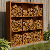 Cortenstalen houtopslag met 9 Vakken met achterwand 200x38,5x200 cm - Doika - Houtopslag - Geroba -  - EguraDC103AW