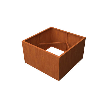 Geroba Artesa cortenstalen plantenbak vierkant zonder bodem 140x140x80cm 88kg - Doika - Plantenbak - Geroba - ArtesaZB15