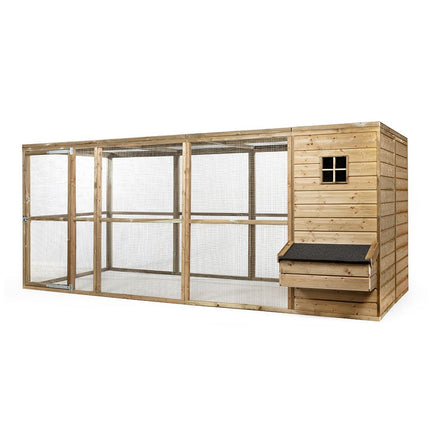 Hühnerstall Luuk 448 x 179 x 183 cm - Imprägniertes Holz
