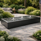 Langwerpige aluminium watertafel met fonteinen 300x120x40cm 88kg - Gitzwart (RAL 9005) - Doika - Watertafel - Geroba -  - TaulaAA5