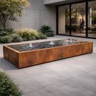 Langwerpige cortenstaal watertafel met fonteinen 300x120x40cm 251kg - Doika - Watertafel - Geroba -  - TaulaAC5
