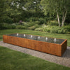 Langwerpige cortenstaal watertafel met fonteinen 500x100x40cm 355kg - Doika - Watertafel - Geroba -  - TaulaAC2