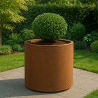 Ronde cortenstalen plantenbak met bodem 80x80x80 cm - Doika - Plantenbak - Geroba -  - RondaB6