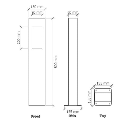 Staande buitenlamp cortenstaal 8x15x80cm (DxBxH) - Doika - Buitenverlichting - Gardd -  - 